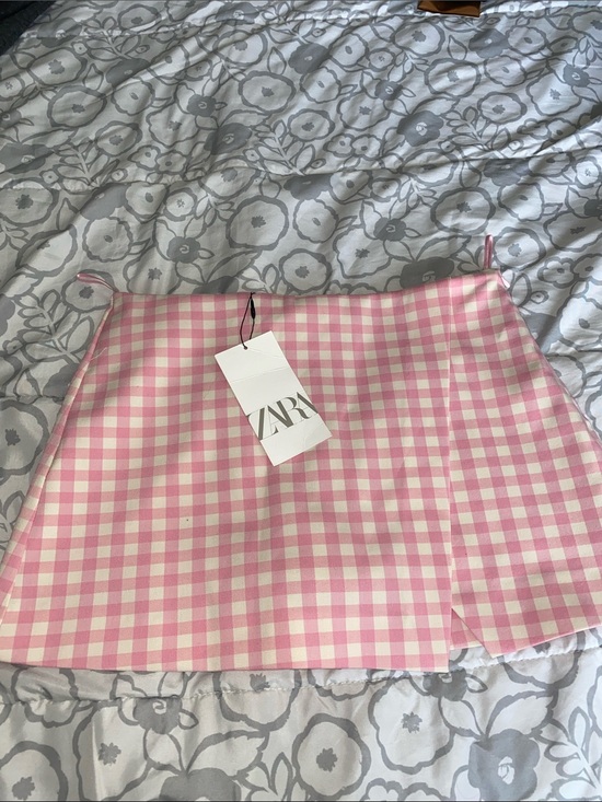 Zara Dresses & Skirts - Zara Pink and White Gingham Mini Skirt